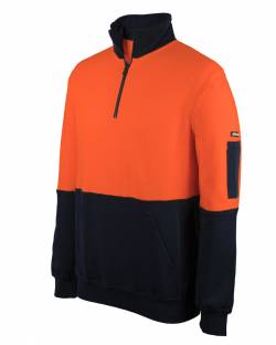 310 Cotton 1/2 Zip Fleece, Hi Vis